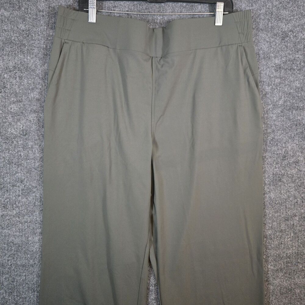 Member's Mark Women's Travel Wide Leg Pants XXL Olive Green Stretch NWT Trousers